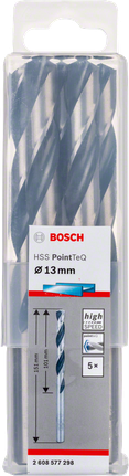 ชุดดอกสว่านเจาะไม้ความเร็วสูง Bosch HSS PointTeQ ขนาด 13 มม.